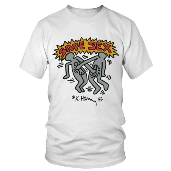 Keith Haring Safe Sex Tshirt - Picture 1 of 4